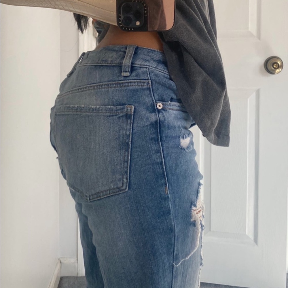 Garage Ripped Blue Boyfriend Jeans